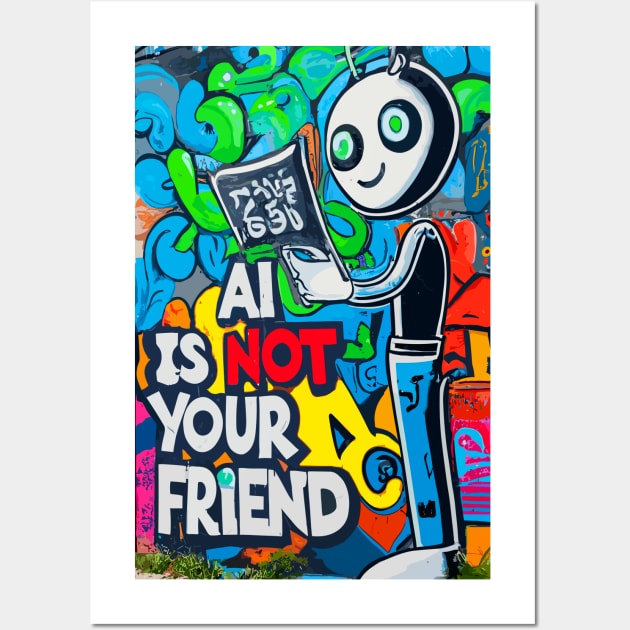 AI Is Not Your Friend Wall Art by Tees 4 Thee